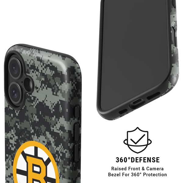 NHL Boston Bruins Camo iPhone 16 Magsafe Impact Case