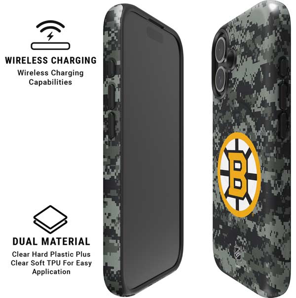 NHL Boston Bruins Camo iPhone 16 Magsafe Impact Case