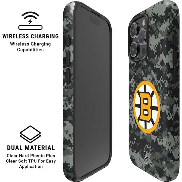 NHL Boston Bruins Camo iPhone 16 Pro Max Magsafe Impact Case