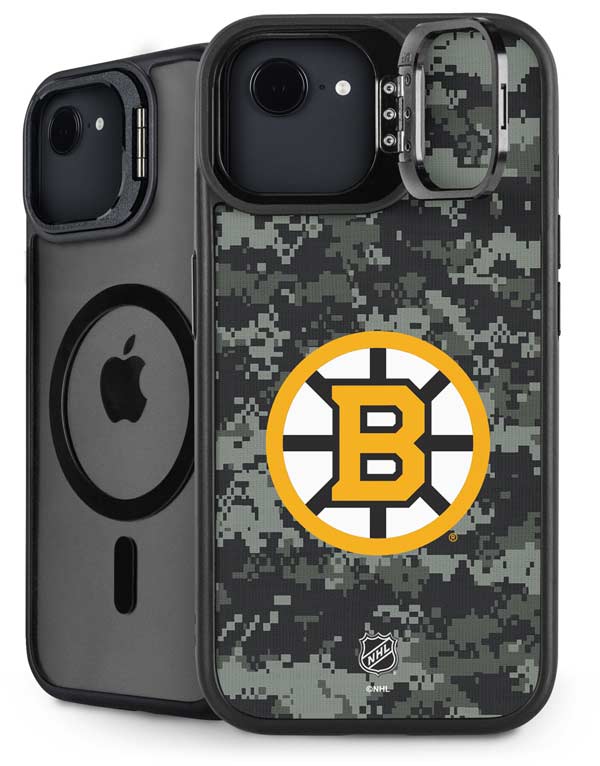 NHL Boston Bruins Camo iPhone 16e Kickstand Case