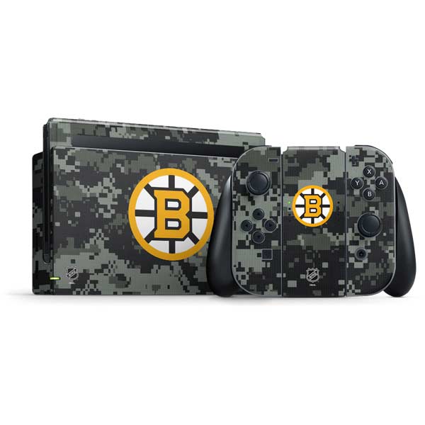 NHL Boston Bruins Camo Nintendo Switch Bundle Skin