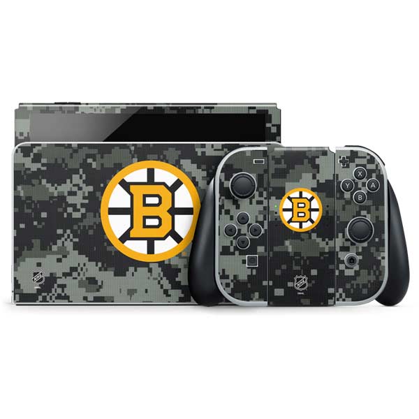 NHL Boston Bruins Camo Nintendo Switch OLED (2021) Skin