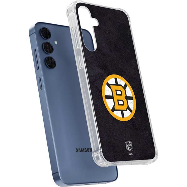 NHL Boston Bruins Distressed Galaxy A35 5G Clear Case