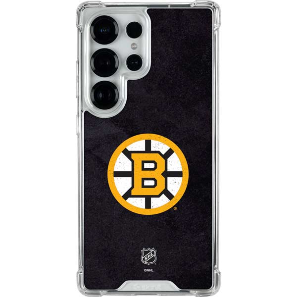 NHL Boston Bruins Distressed Galaxy S25 Ultra Clear Case