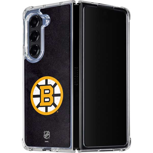 NHL Boston Bruins Distressed Galaxy Z Fold5 5G Clear Case