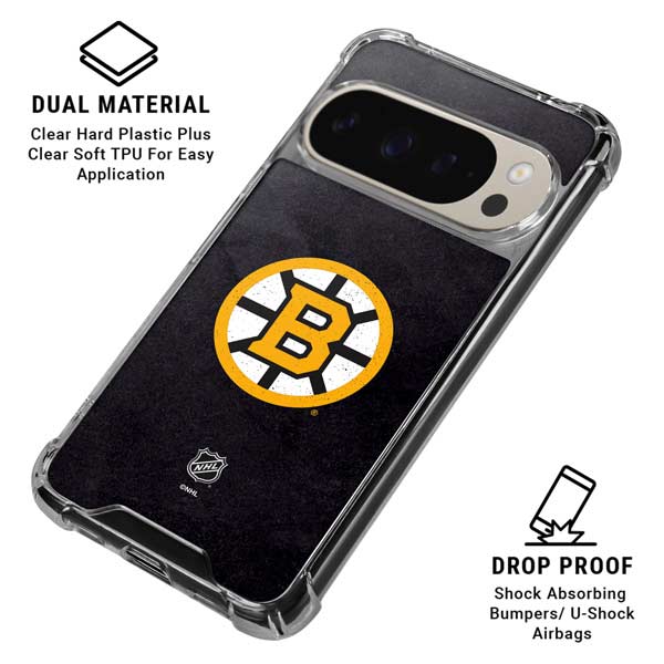 NHL Boston Bruins Distressed Google Pixel 9 Pro XL Clear Case