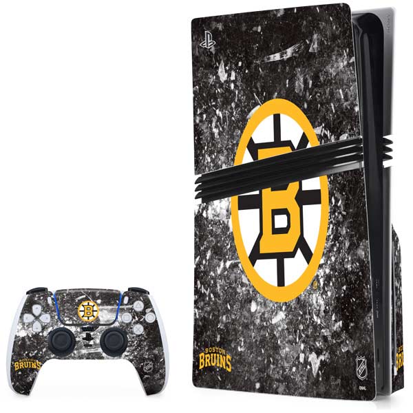 NHL Boston Bruins Iced PS5 Pro Disk Bundle  Skin