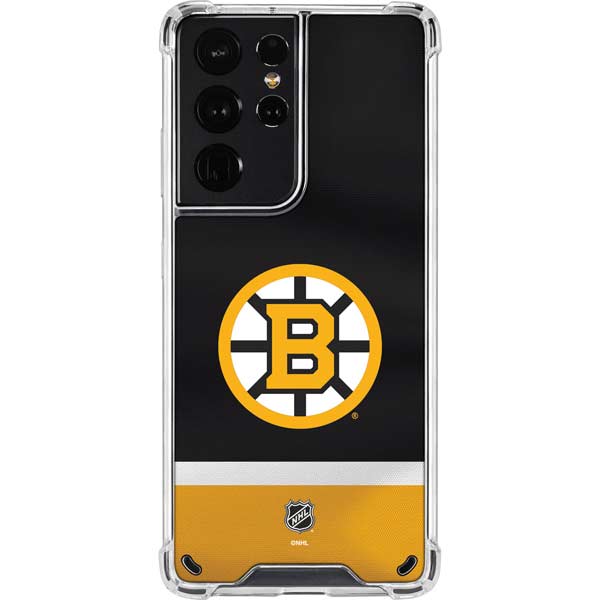 NHL Boston Bruins Jersey Galaxy S21 Ultra 5G Clear Case