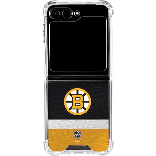NHL Boston Bruins Jersey Galaxy Z Flip6 Clear Case