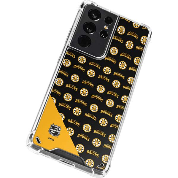 NHL Boston Bruins Pattern Galaxy S21 Ultra 5G Clear Case