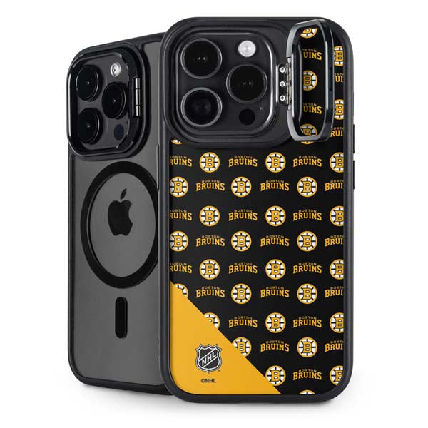 NHL Boston Bruins Pattern iPhone 14 Pro Max Kickstand Case
