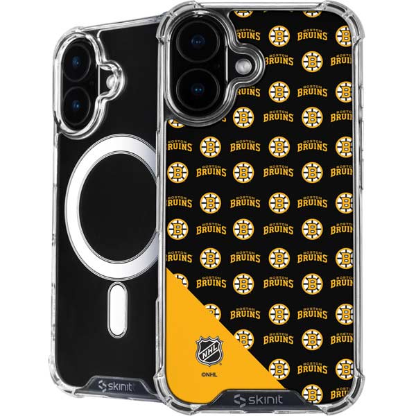 NHL Boston Bruins Pattern iPhone 16 MagSafe Case