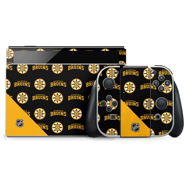 NHL Boston Bruins Pattern Nintendo Switch OLED (2021) Skin