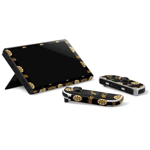 NHL Boston Bruins Pattern Nintendo Switch OLED (2021) Skin