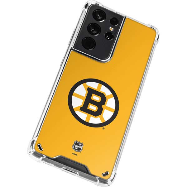 NHL Boston Bruins Solid Background Galaxy S21 Ultra 5G Clear Case