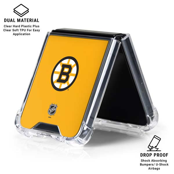 NHL Boston Bruins Solid Background Galaxy Z Flip6 Clear Case