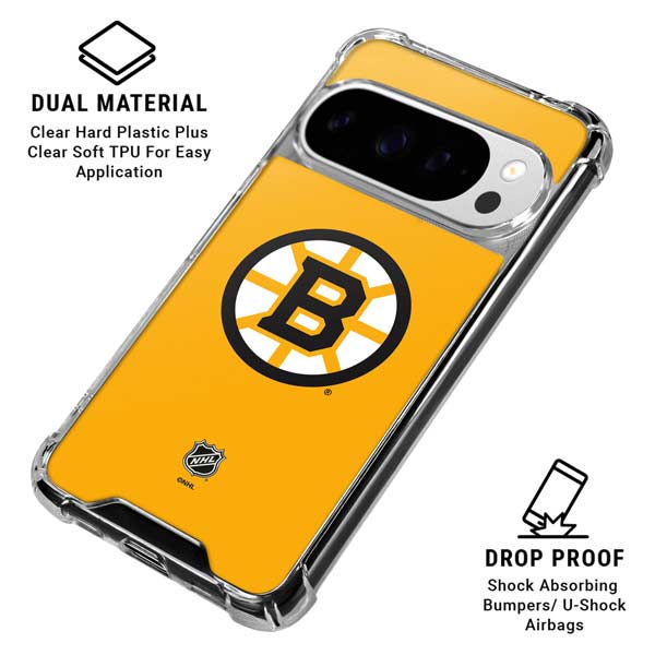 NHL Boston Bruins Solid Background Google Pixel 10 Pro Clear Case