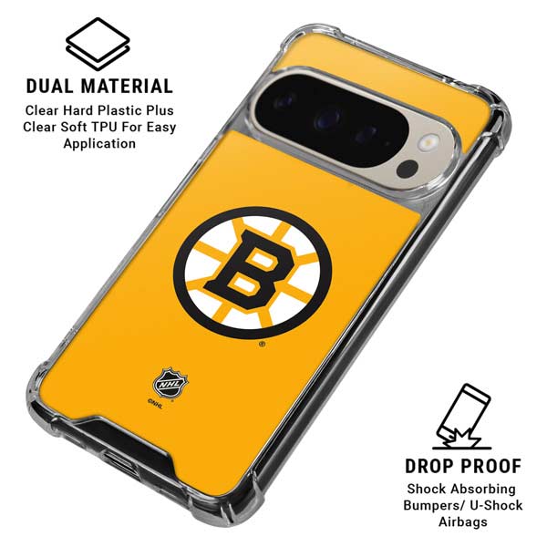 NHL Boston Bruins Solid Background Google Pixel 9 Pro XL Clear Case
