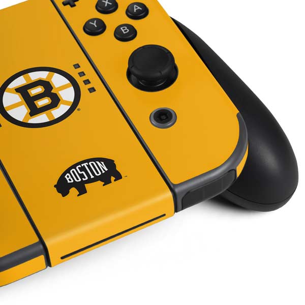 NHL Boston Bruins Solid Background Nintendo Switch Bundle Skin