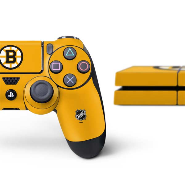 NHL Boston Bruins Solid Background PS4 Console and Controller Bundle Skin