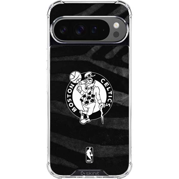 NBA Boston Celtics Black Animal Print Google Pixel 10 Pro XL Clear Case