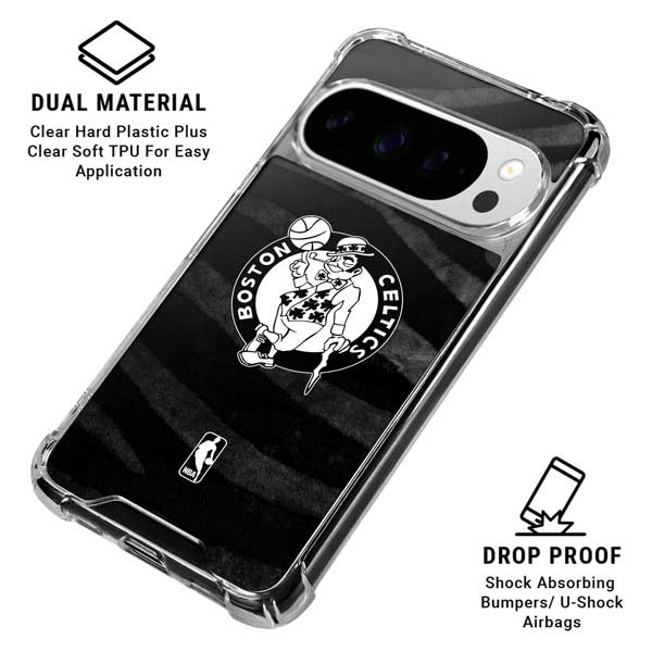 NBA Boston Celtics Black Animal Print Google Pixel 10 Pro XL Clear Case