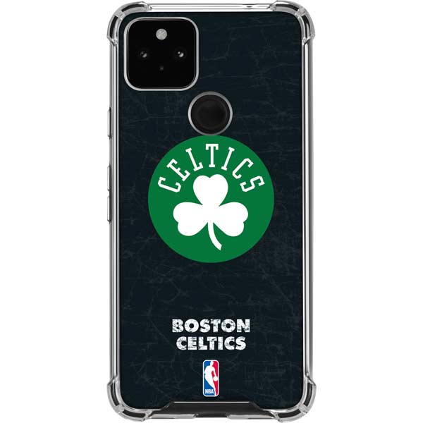 NBA Boston Celtics Black Secondary Logo Pixel Cases