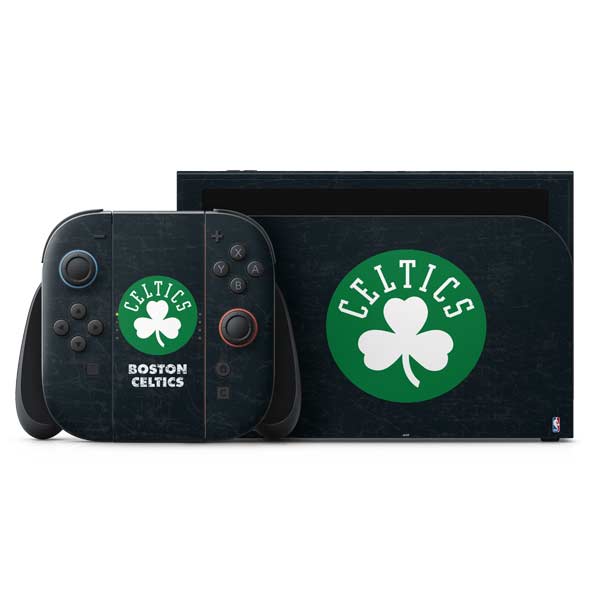 NBA Boston Celtics Black Secondary Logo Nintendo Skins