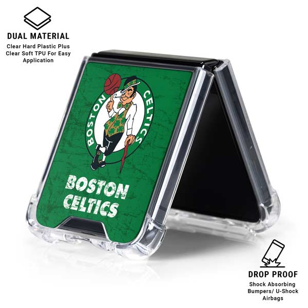 NBA Boston Celtics Green Primary Logo Galaxy Z Flip7 Clear Case
