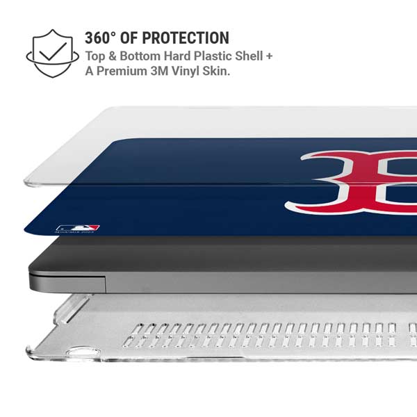 MLB Boston Red Sox - Solid Distressed MacBook Pro 14in (2021-24) Case plus Skin