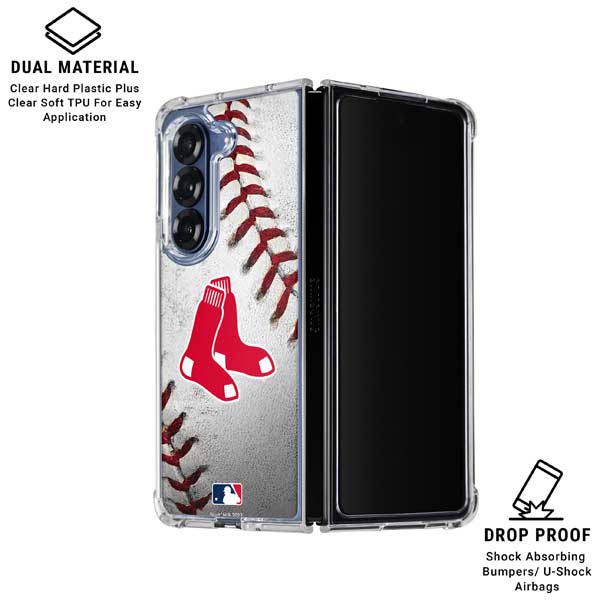 MLB Boston Red Sox Game Ball Galaxy Z Fold7 Clear Case