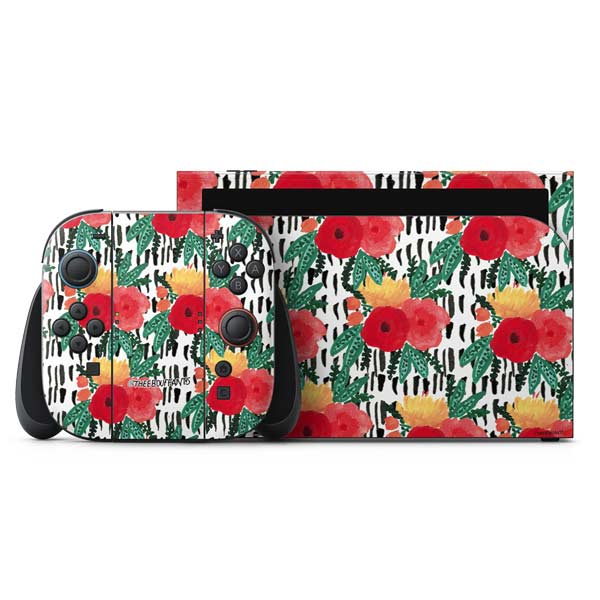 Bouffants and Broken Hearts Bouquets Print 3 Nintendo Skins