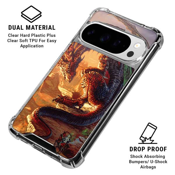 Bravery Misplaced Dragon and Knight by Ed Beard Jr Google Pixel 10 Pro XL Clear Case