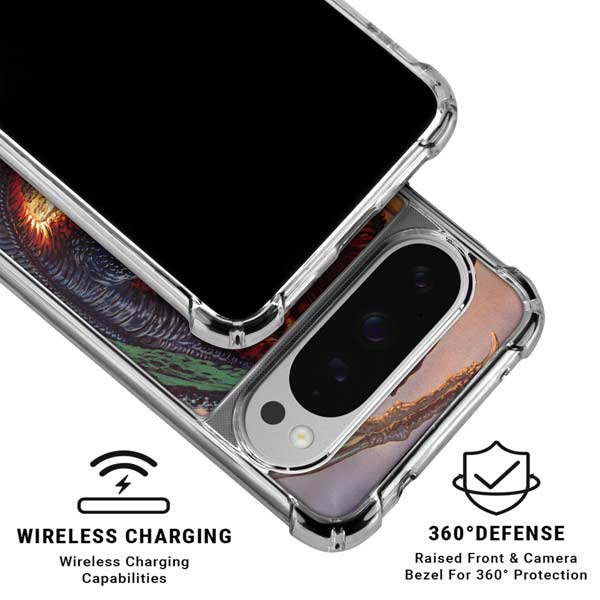 Bravery Misplaced Dragon and Knight by Ed Beard Jr Google Pixel 10 Pro XL Clear Case