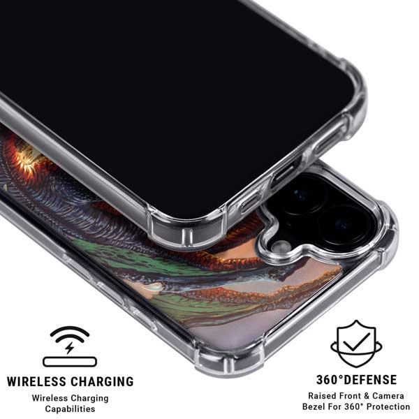 Bravery Misplaced Dragon and Knight by Ed Beard Jr iPhone 16 Plus MagSafe Case