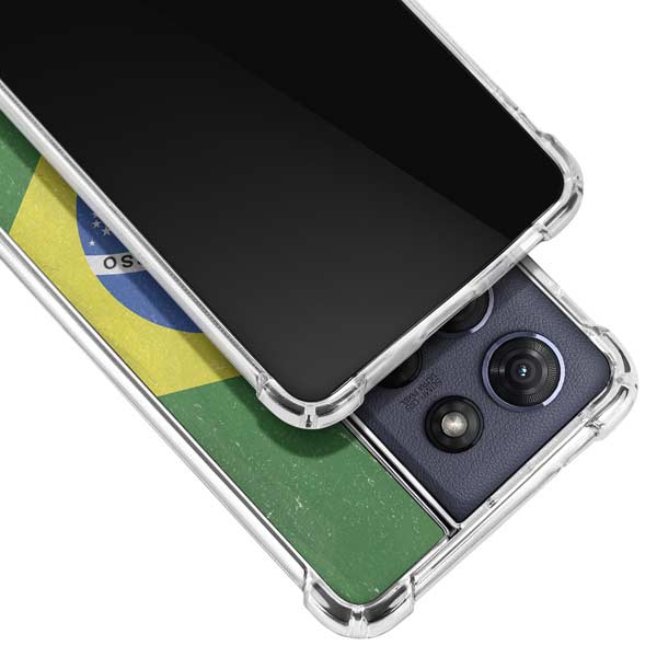 Brazil Flag Distressed Moto G 5G (2025) Clear Case