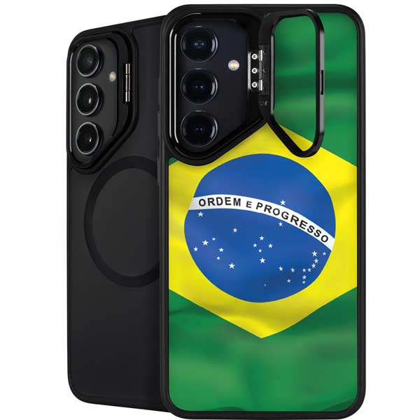 Brazil Flag Galaxy S26 Kickstand Case