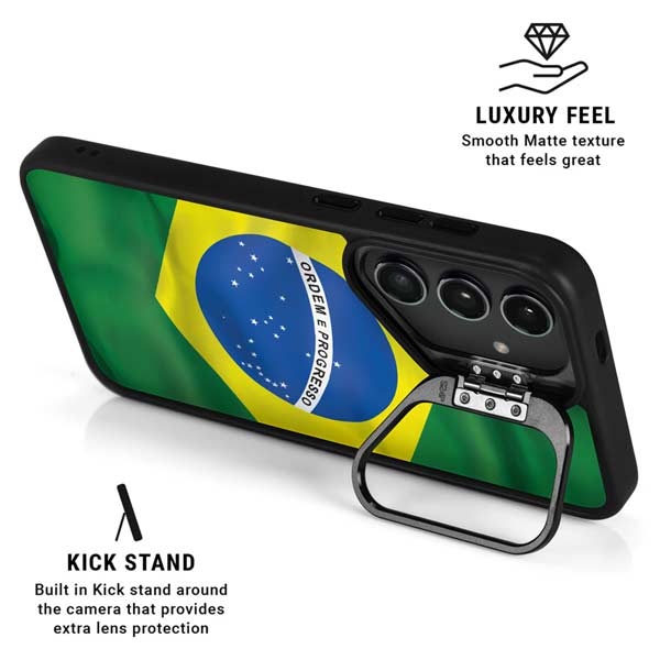 Brazil Flag Galaxy S26 Kickstand Case