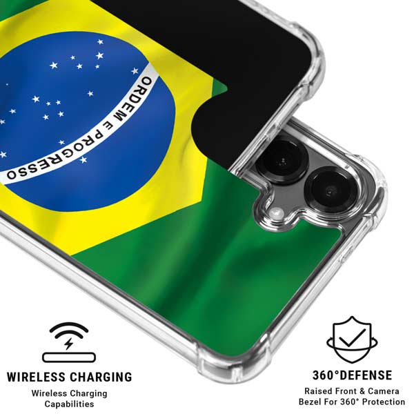 Brazil Flag Galaxy S26 Plus Clear Case