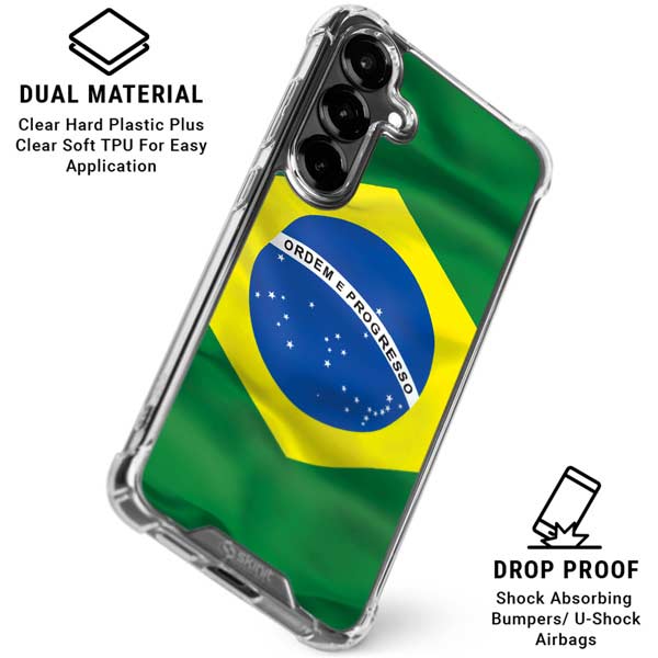 Brazil Flag Galaxy S26 Plus Clear Case