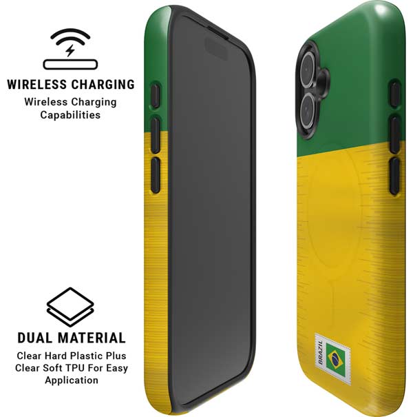 Brazil Soccer Flag iPhone 16 Plus Magsafe Impact Case