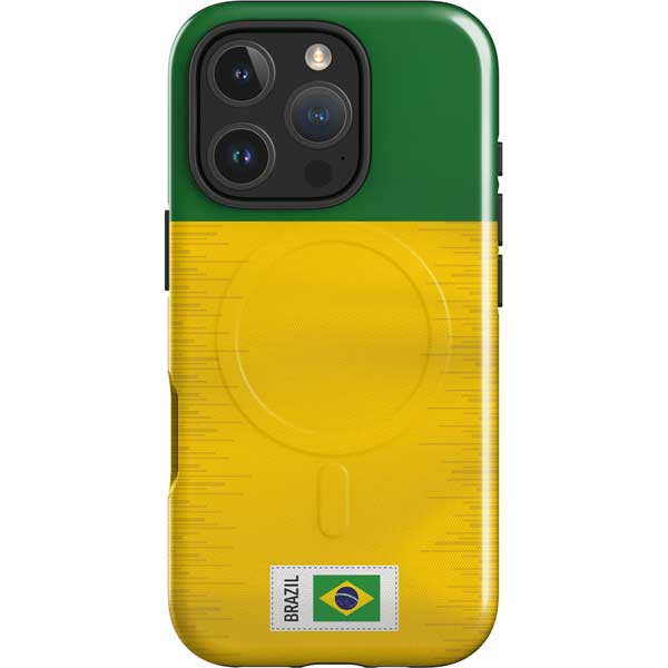 Brazil Soccer Flag iPhone 16 Pro Magsafe Impact Case