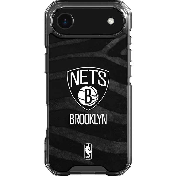NBA Brooklyn Nets Black Animal Print iPhone 17 Air Clear Case
