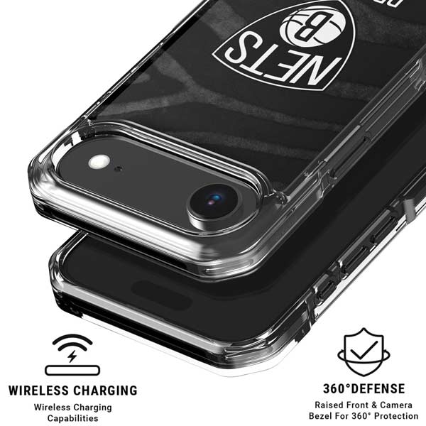 NBA Brooklyn Nets Black Animal Print iPhone 17 Air Clear Case