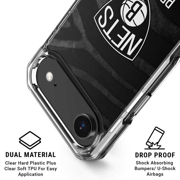 NBA Brooklyn Nets Black Animal Print iPhone 17 Air Clear Case