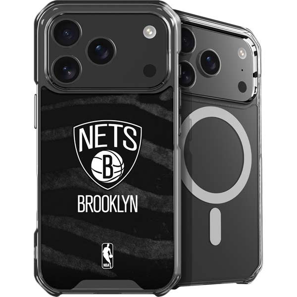 NBA Brooklyn Nets Black Animal Print iPhone 17 Pro MagSafe Case
