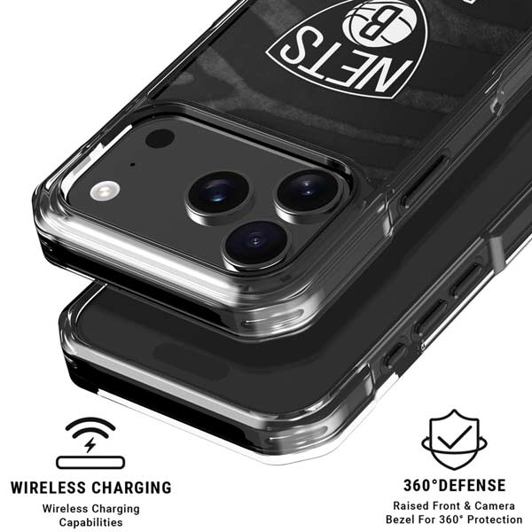 NBA Brooklyn Nets Black Animal Print iPhone 17 Pro MagSafe Case
