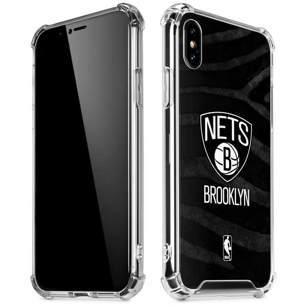 NBA Brooklyn Nets Black Animal Print iPhone X/XS Clear Case