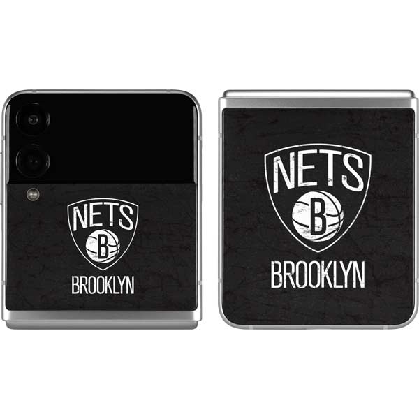 NBA Brooklyn Nets Distressed Galaxy Z Flip4 5G Skin