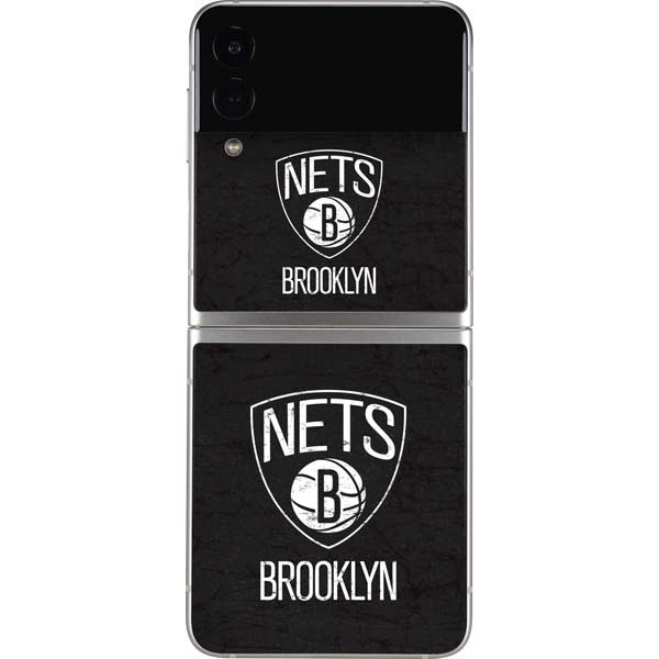 NBA Brooklyn Nets Distressed Galaxy Z Flip4 5G Skin
